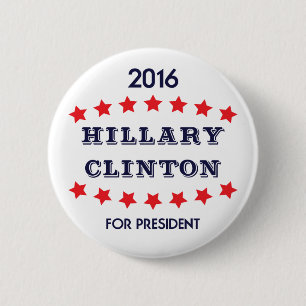 Bóton Redondo 5.08cm Vote Hillary Clinton para o botão Presidente 2016