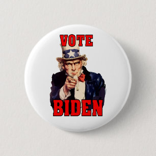 Bóton Redondo 5.08cm Vote Joe Biden Tio Sam 2024