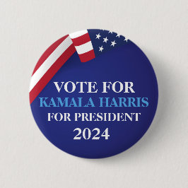 Bóton Redondo 5.08cm Vote Kamala Harris Para O Presidente 2024