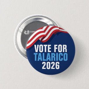 Bóton Redondo 5.08cm Vote Talarico para Senado Bandeira Americana