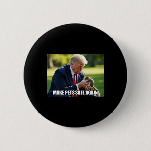 Bóton Redondo 5.08cm Vote Trump Mega Torne Os Animais Seguros Novamente