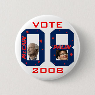 Bóton Redondo 5.08cm VOTO 2008 de McCain Palin