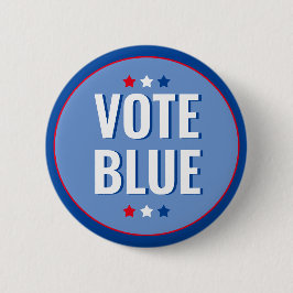 Bóton Redondo 5.08cm Voto Azul Negrito Eleição Branca