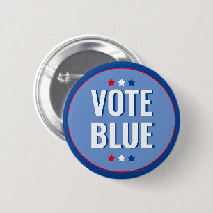 Bóton Redondo 5.08cm Voto Azul Negrito Eleição Branca