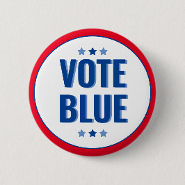 Bóton Redondo 5.08cm Voto Azul Negrito Eleição Branca