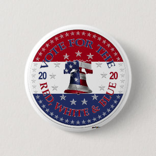 Bóton Redondo 5.08cm Voto de 2020 Para o Sino da Liberdade Vermelho, Br