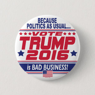 Bóton Redondo 5.08cm Voto Donald Trump 2016
