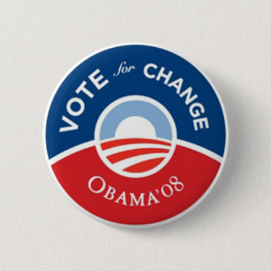Bóton Redondo 5.08cm Voto para o botão de Obama da mudança