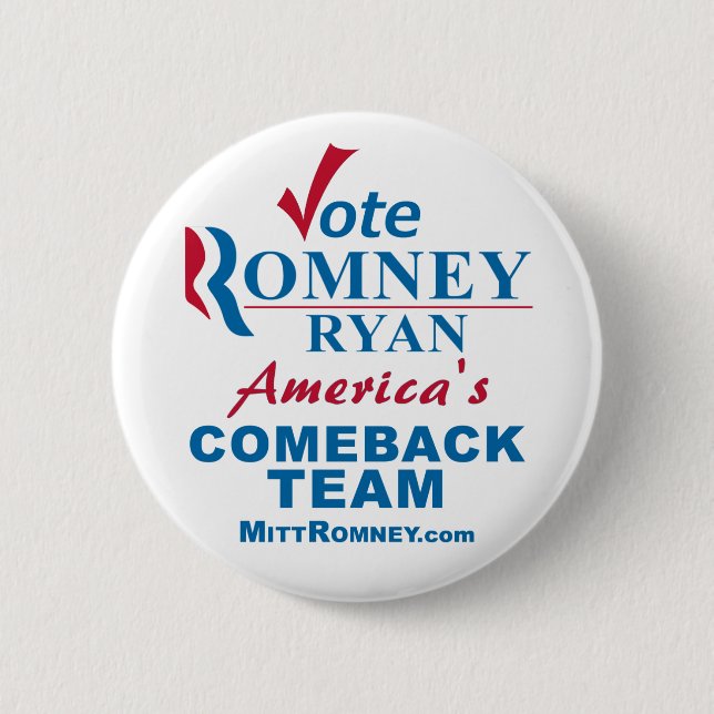 Bóton Redondo 5.08cm Voto Romney Ryan (Frente)