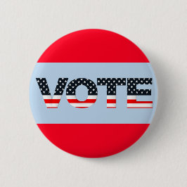 Bóton Redondo 5.08cm VOTO vermelho, branco, azul