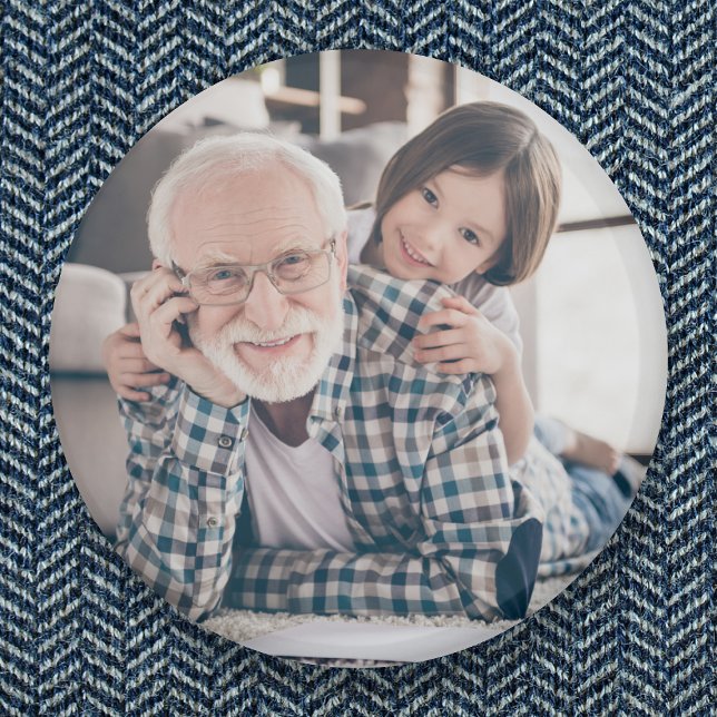 Bóton Redondo 5.08cm Vovô Avô Vovô Foto de Cheio (Criador carregado)