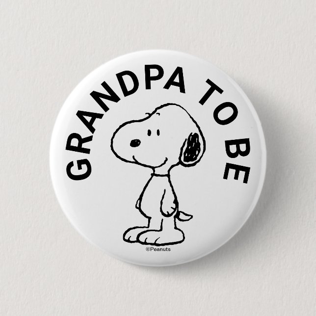 Bóton Redondo 5.08cm Vovô Chá de fraldas Snoopy Para Ser (Frente)