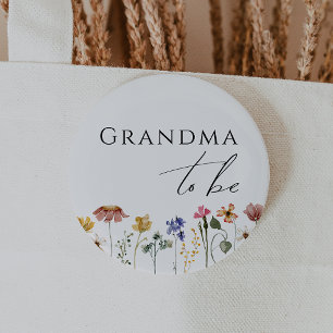 Bóton Redondo 5.08cm Vovó Colorida De Flor Selvagem A Ser