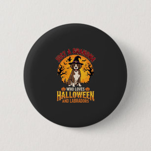 Bóton Redondo 5.08cm Vovó de Halloween Labrador Design de Cachorro_1