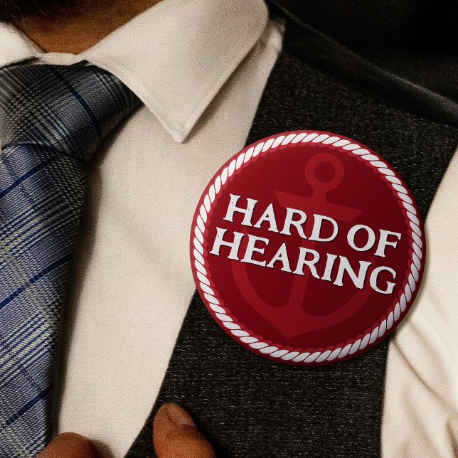 Bóton Redondo 5.08cm Vovô Duro de Âncora Vermelha Náutica (In Situ on Shirt)