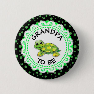 Bóton Redondo 5.08cm Vovó para ser Chá de fraldas Button Turtle temat