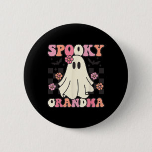Bóton Redondo 5.08cm Vovó Spooky Halloween Ghost Costume Retro Groov