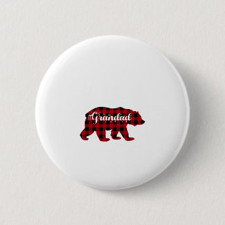 Bóton Redondo 5.08cm Vovô Urso Buffalo Xadrez Vermelha Correspondente