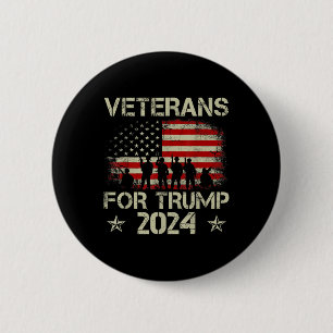 Bóton Redondo 5.08cm Vovô Veteranos Para Trump 2024 American Flag 4th