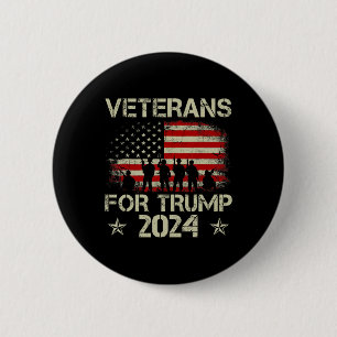 Bóton Redondo 5.08cm Vovô Veteranos Para Trump 2024 American Flag 4th