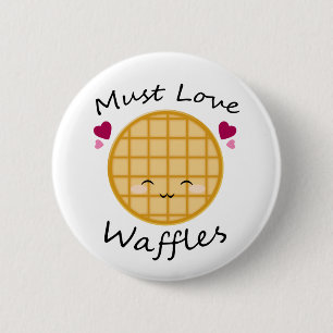 Bóton Redondo 5.08cm Waffle de Kawaii