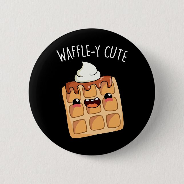 Bóton Redondo 5.08cm Waffle y Funny Waffle Pun (Frente)