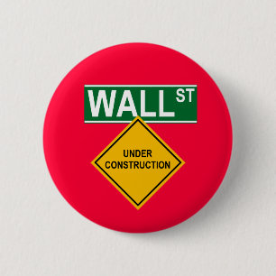 Bóton Redondo 5.08cm Wall Street sob a construção