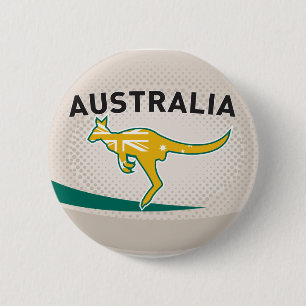 Bóton Redondo 5.08cm Wallaby do canguru de Austrália da bola de rugby