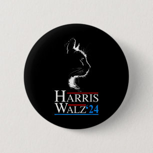 Bóton Redondo 5.08cm Waltz 2024 Eleição Engraçado Cat Kamala Harris Tim