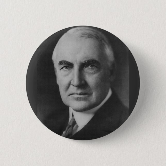 Bóton Redondo 5.08cm Warren G. Harding 29º Presidente (Frente)