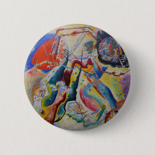 Bóton Redondo 5.08cm Wassily Kandinsky Red Stain Abstrato Art
