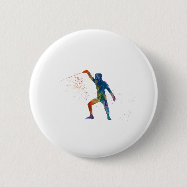 Bóton Redondo 5.08cm watercolor fencing (Frente)