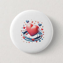 Watercolor Heart - Button - Apaixonado