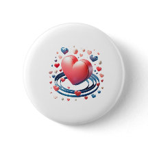 Watercolor Heart - Button - Apaixonado