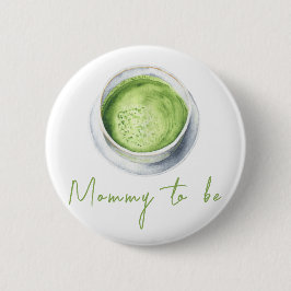 Bóton Redondo 5.08cm Watercolor Matcha Latte Baby Shower - Mommy to be