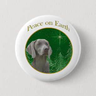 Bóton Redondo 5.08cm Weimeraner Peace on Earth - Button