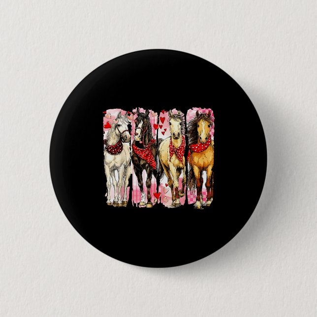 Bóton Redondo 5.08cm Western Horse Valentine Funny Western Valentines D (Frente)