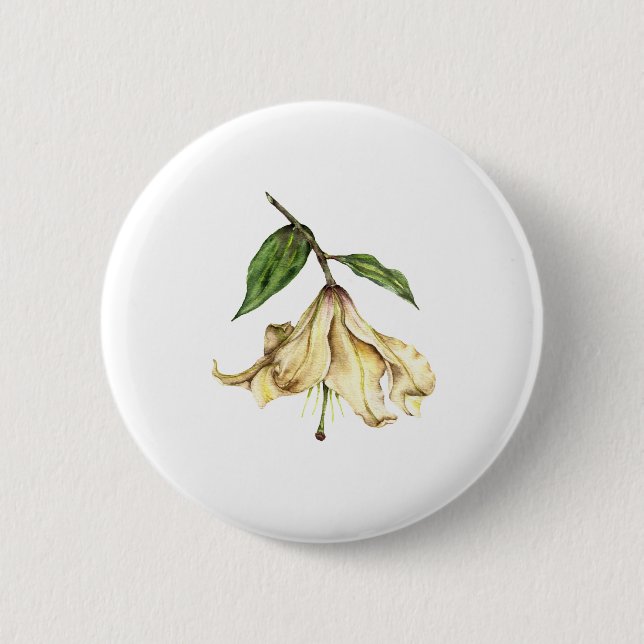 Bóton Redondo 5.08cm White Lily (Frente)