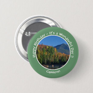 Bóton Redondo 5.08cm Whiteface Mountain, Adirondack Autumn Party Items