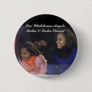 Bóton Redondo 5.08cm Whitehouse Angels Malia&Sasha Obama
