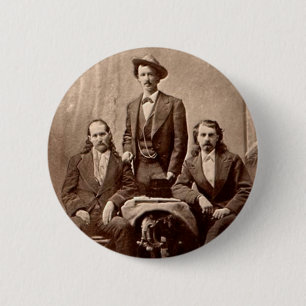 Bóton Redondo 5.08cm Wild Bill Hickok - Texas Jack - Buffalo Bill