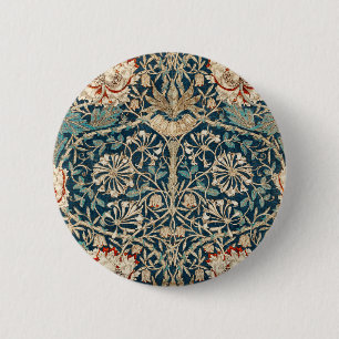 Bóton Redondo 5.08cm William Morris Antigo Floral Honeysuckle