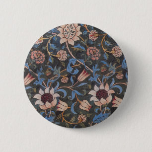 Bóton Redondo 5.08cm William Morris Evenlode Padrão Têxtil