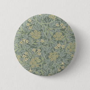 Bóton Redondo 5.08cm William Morris Jasmine Blue Botanic Art