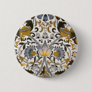 Bóton Redondo 5.08cm william morris lodden floral flor têxtil