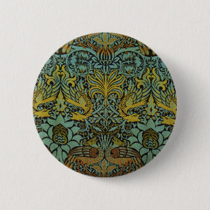 Bóton Redondo 5.08cm William Morris Peacock Dragon Wallpaper