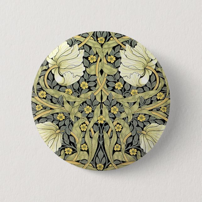 Bóton Redondo 5.08cm William Morris Pimpernel Floral Wallpaper (Frente)