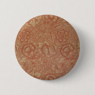 Bóton Redondo 5.08cm William Morris Pink Poppy Flower Pattern