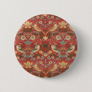 Bóton Redondo 5.08cm William Morris Red Strawberry Thef