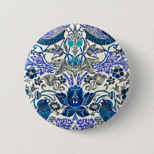 Bóton Redondo 5.08cm William Morris Strawberry Thief - Invertido